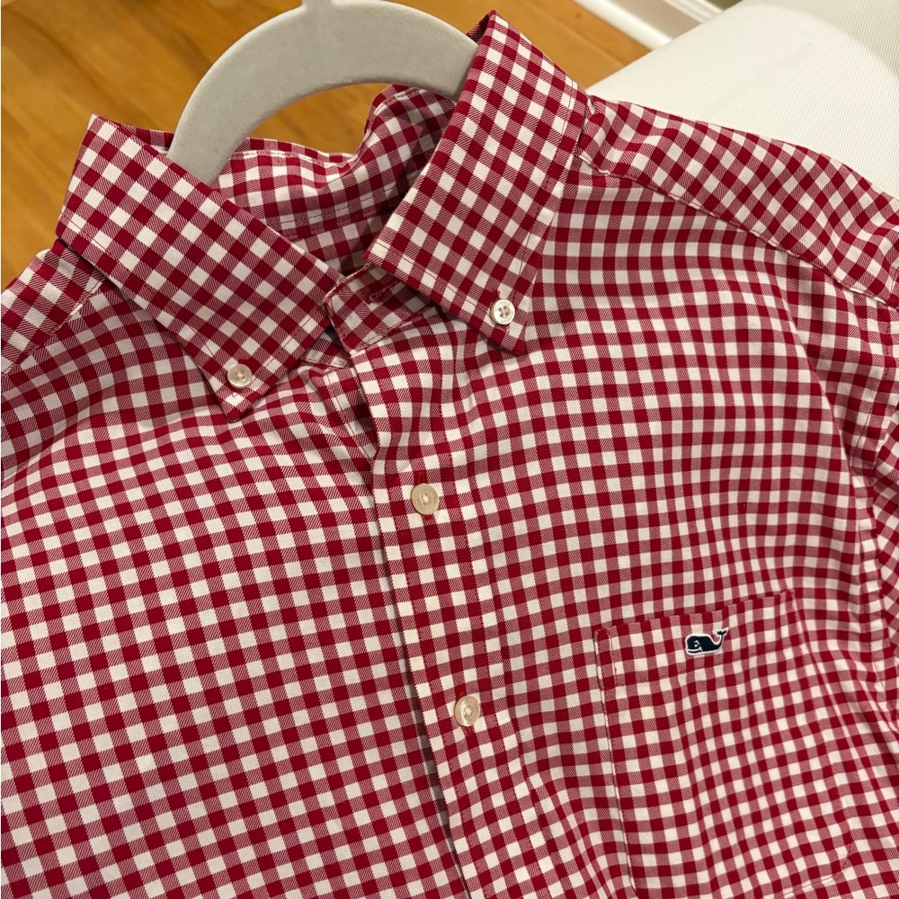 Vineyard Vines Men's Red Checkered Button-down Shirt